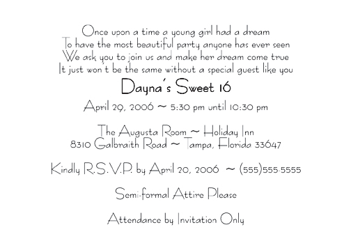 Sweet 16 Invitation