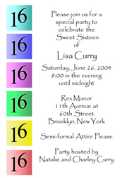 Sweet 16 Invites, Sweet Sixteen Party Invitations