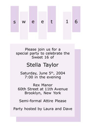 Sweet 16 Invitations, Sweet Sixteen Party Invitations