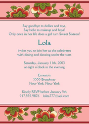Sweet 16 Invitations, Sweet Sixteen Party Invitations