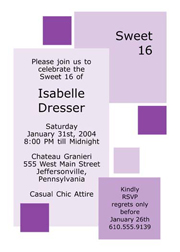 Sweet 16 Invites, Sweet Sixteen Party Invitations