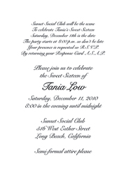 Sweet 16 Invitations, Sweet Sixteen Party Invitations