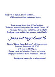 Sweet 16 Invitations, Sweet Sixteen Party Invitations