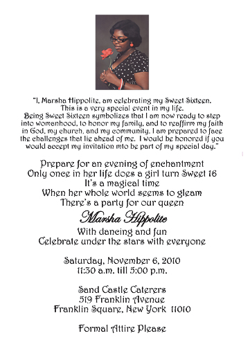 Sweet 16 Invitation