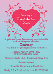 Sweet 16 Invites, Sweet Sixteen Party Invitations