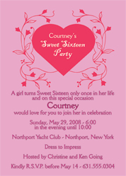 Sweet 16 Invites, Sweet Sixteen Party Invitations