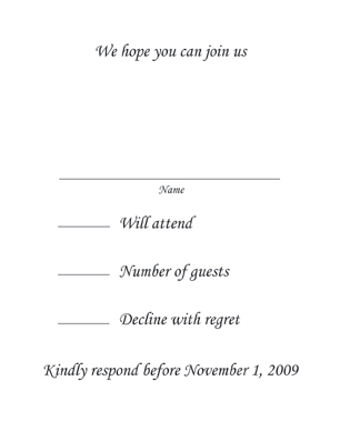 Response Card