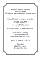 Unveiling Ceremony Announcement