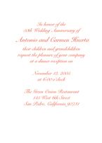 Fiftieth Wedding Anniversary Party Invitation