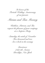 Fortieth Wedding Anniversary Party Invitation