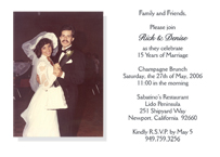 15th Wedding Anniversary Party Invitation