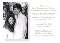 Silver Wedding Anniversary Party Invitation
