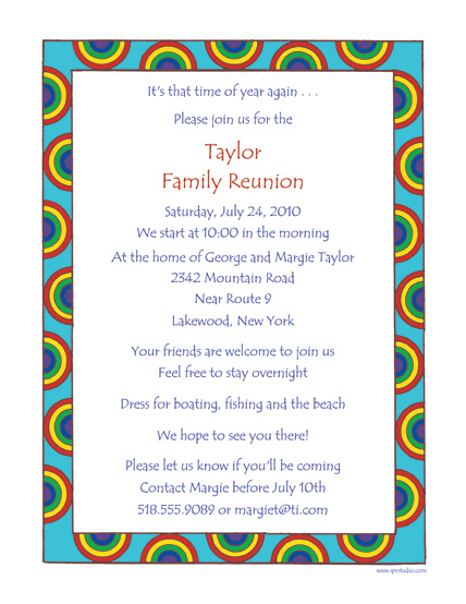 Sample Wording Family Reunion - Wedding.