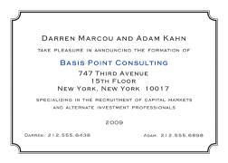 New Business Announcement