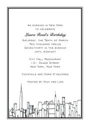 New York City Theme Party Invitation