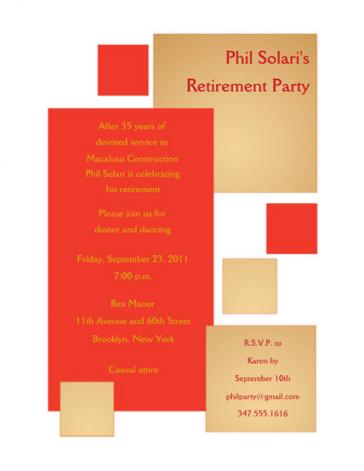 Retirement Party Invitation - RPIT-18