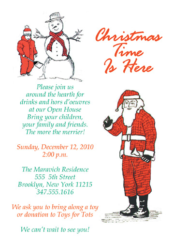 christmas party invitation sample