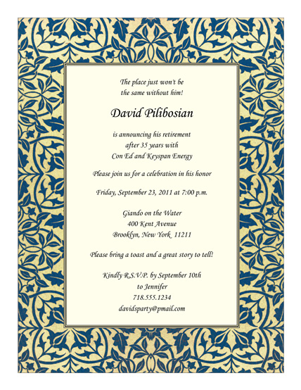 Print Your Own Retirement Party Invitation Letter Template