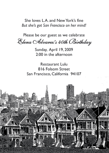 San Francisco Theme Invitation