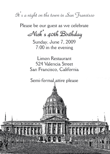 San Francisco Theme Invitation