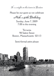 Boston Theme Invitations