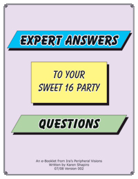 cover of booklet Expert Answers to your Sweet 16 Party Questions