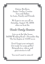 Family Reunion Invitation