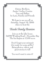 Family Reunion Invitation