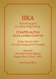 Fraternity Party Invitation