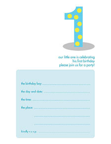 Birthday Party Invitation - One Year Old Birthday Party Invitation - One Year Old