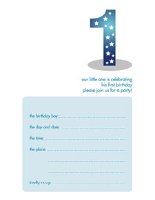 Birthday Party Invitation - One Year Old Birthday Party Invitation - One Year Old