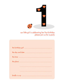 Birthday Party Invitation - One Year Old