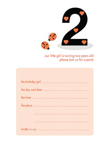 Birthday Party Invitation - Two Years Old