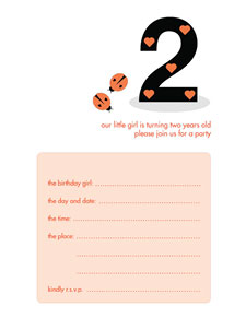 Birthday Party Invitation - Two Years Old Birthday Party Invitation - Two Years Old