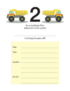 Birthday Party Invitation - Two Years Old Birthday Party Invitation - Two Years Old
