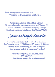 Sweet 15 Invitation