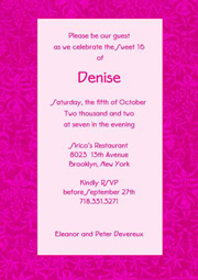 Sweet Fifteen Invitation